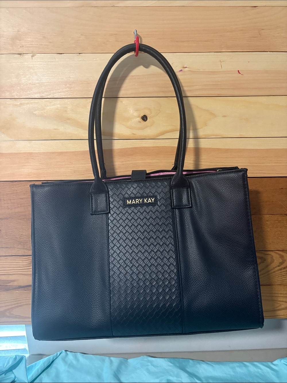 Mary Kay Black Tote with Woven Center Panel